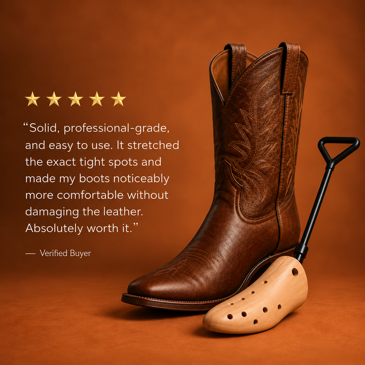 Premium Wooden Cowboy Boot Stretcher™